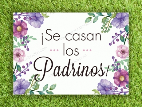 Cartel para boda - SE CASAN LOS PADRINOS