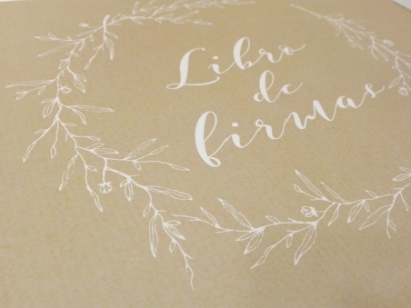 Libro de firmas KRAFT CON CORONA FLORAL