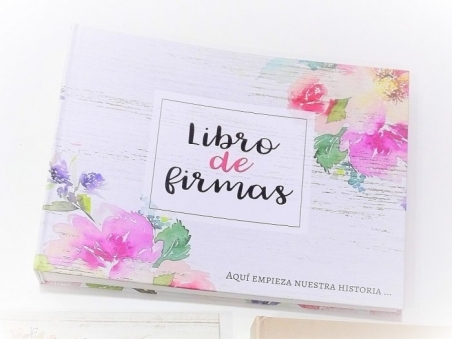 Libro de firmas BODA FLORES VINTAGE