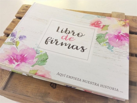 Libro de firmas BODA FLORAL VINTAGE