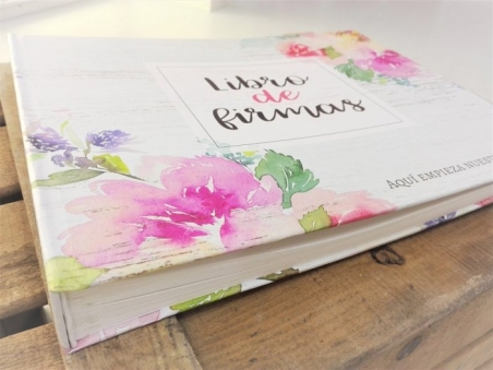 Libro de firmas BODA FLORES VINTAGE