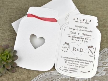 Invitación de boda diferente ORIGINAL RECETA BODA 39641