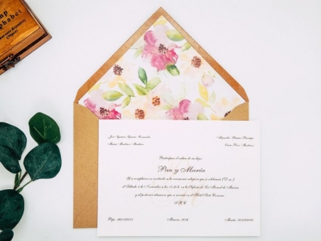 Invitacion de boda clasica - FLORAL ref. love2