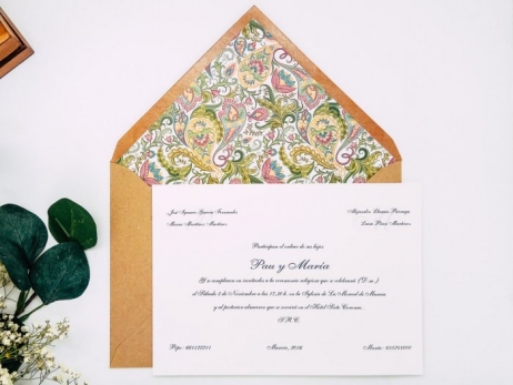 Invitacion de boda clasica - ORNAMENTOS FLORAL ref. love4