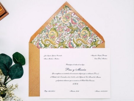 Invitacion de boda clasica - ORNAMENTOS FLORAL ref. love4