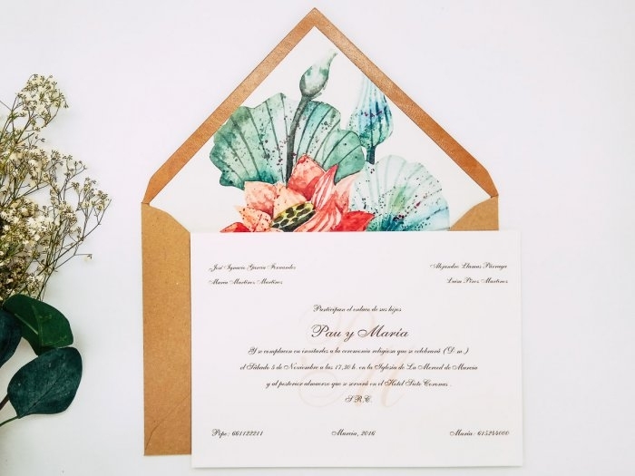 Invitacion de boda clasica - FLORAL ref. love5 Invitacion de boda clasica - FLORAL ref. love5