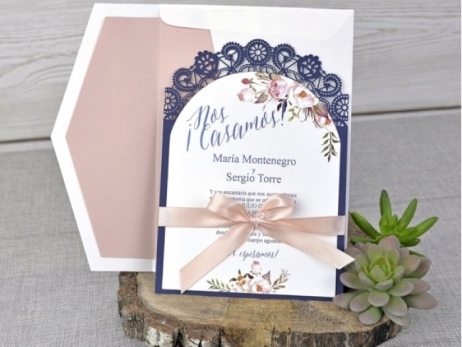 Invitación de boda - CORTE LÁSER sin forro    (C326-139H)