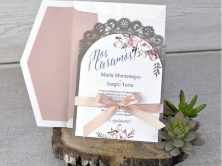 Invitación de boda - CORTE LÁSER con forro CARD 39326-2