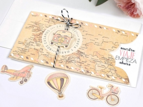 Invitación de boda - NUESTRO VIAJE   (C39703B)