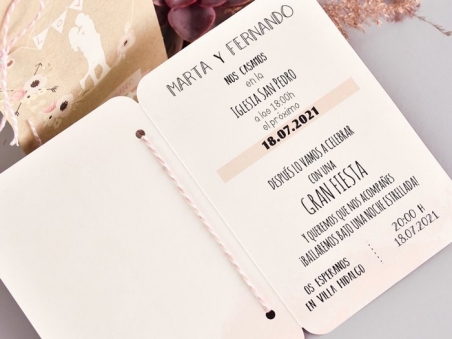 Invitación de boda PASAPORTE AMOR 39706