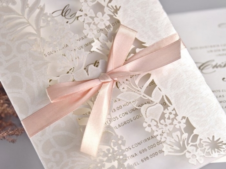 Invitación de boda elegante sencilla CORTE LASER 39707