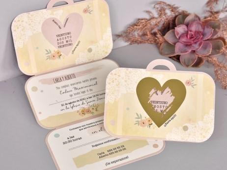 Invitación de boda - MALETA DE VIAJE RASCA   (C39710D)