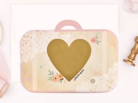 Invitación de boda - MALETA DE VIAJE RASCA   (C39710D)