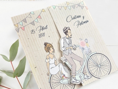 Invitación de boda - PAPI Y MAMI EN BICI   (39714 B)