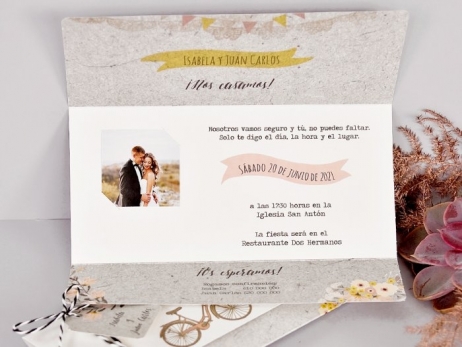 Invitación de boda - 2 BICICLETAS   (C39717B)