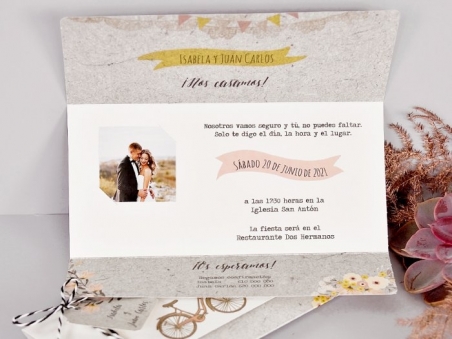 Invitación de boda diferente 2 BICICLETAS CARD 39717
