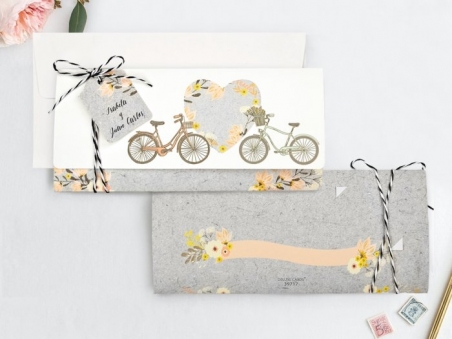 Invitación de boda diferente 2 BICICLETAS CARD 39717