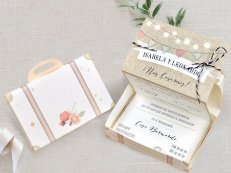 Invitación de boda barata MALETA FIESTA CARD 39719