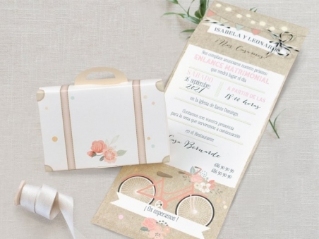 Invitación de boda barata MALETA FIESTA CARD 39719