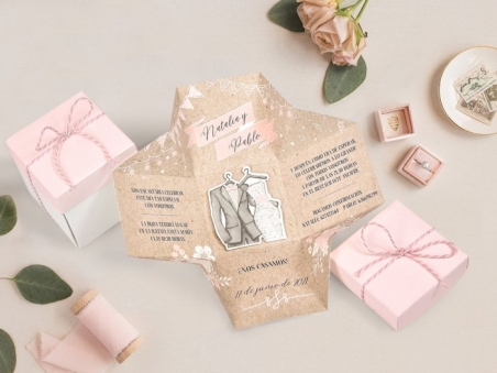 Invitación de boda barata CAJA FIESTA CARD 39720