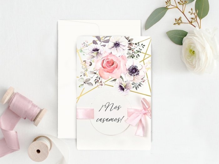 Invitación de boda - ROMANTICA FLORES   (39723 C)