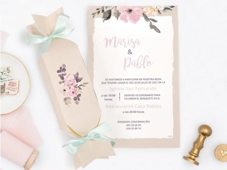 Invitación de boda - CAJA CARAMELO RÚSTICO     (C39726F)