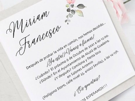 Invitación de boda - FLORES ENCAJE   (39728 D)