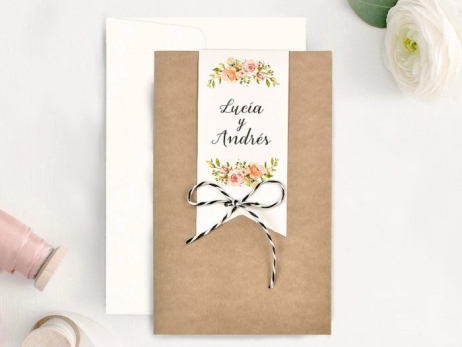 Invitación de boda - ROMANTICA CON TIRA FOTOS    (C39732E)