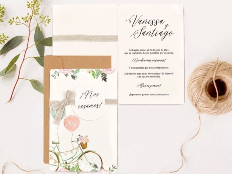 Invitación de boda - BICICLETA VINTAGE    (39736 D)