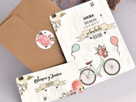 Invitación de boda - BICICLETA    (73739 A)