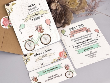 Invitación de boda - BICICLETA    (73739 A)