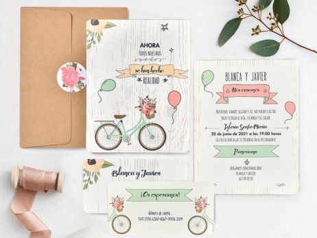 Invitación de boda - BICICLETA    (73739 A)