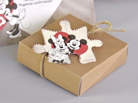 Invitación de boda barata PUZZLE MINNIE Y MICKEY CARD 39738