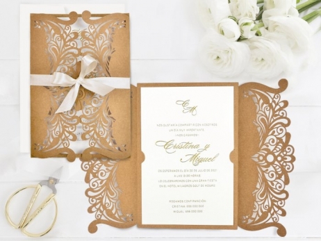 Invitación de boda - CORTE LASER   (C74639J)