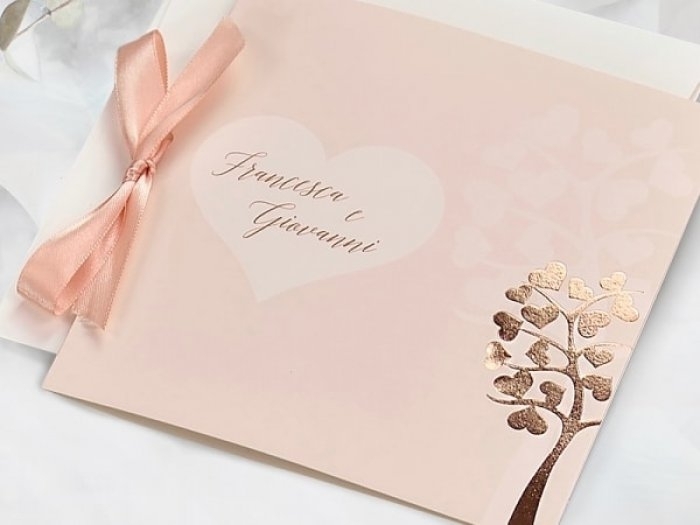Invitación de boda ROSA FOIL No Color Rosa claro Tarjetas cuenta No Impresión Digital (+40 €)