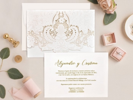 Invitación de boda elegante CORTE LASER 39750