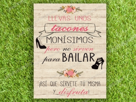 Cartel para boda - CUBRETACONES (coleccion Floral Card)