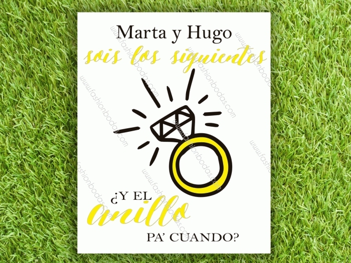 Cartel para boda - SOIS LOS SIGUIENTES 2