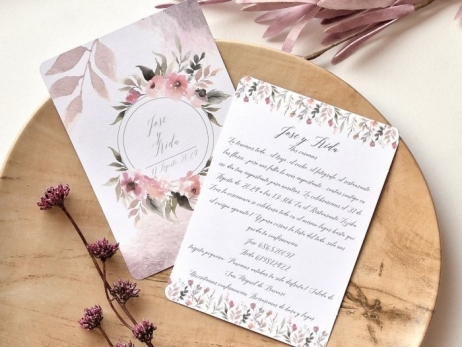 Invitación de boda - FLORES ACUARELA   (E39788)