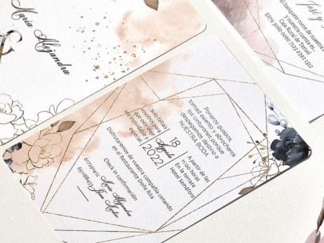 Invitación de boda - FLORES ACUARELA   (E39787)