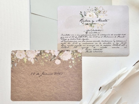 Invitación de boda - FLORES VINTAGE  ( 39782 )