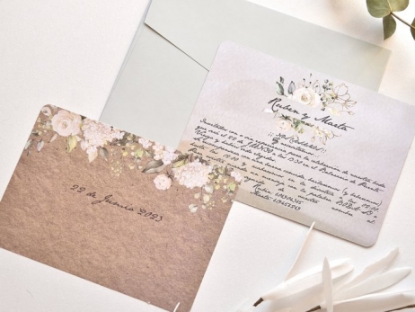 Invitación de boda - FLORES VINTAGE  ( 39782 )