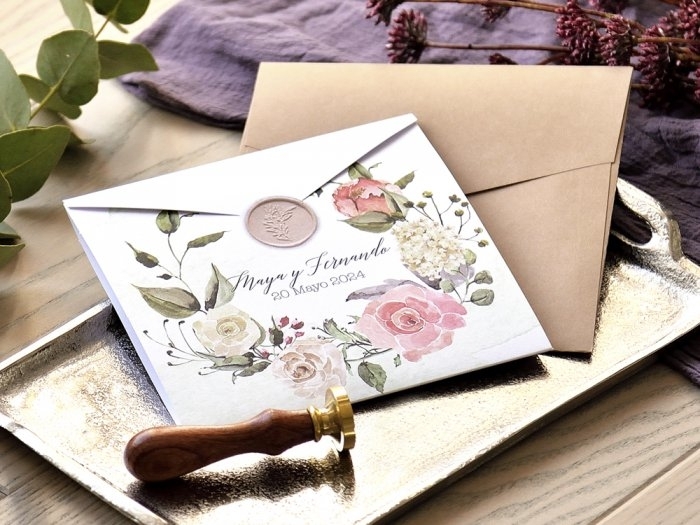 Invitación de boda - FLORES VINTAGE  ( 39777 )