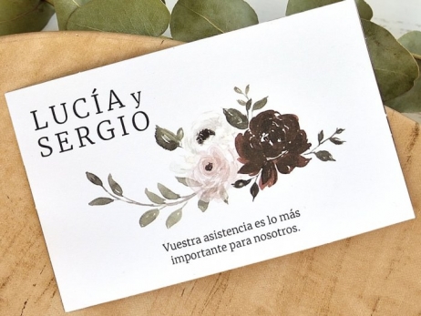 Invitación de boda - FLORES ACUARELA  (E 39775)