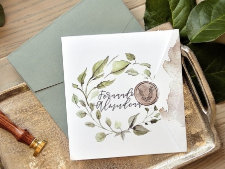 Invitación de boda ROMANTICA VERDE  39771