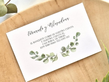 Invitación de boda - ROMANTICA VERDE  (E 39771)