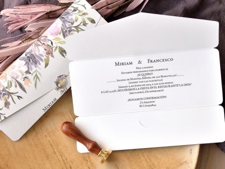 Invitación de boda - ROMANTICA FLORES  (E39765)