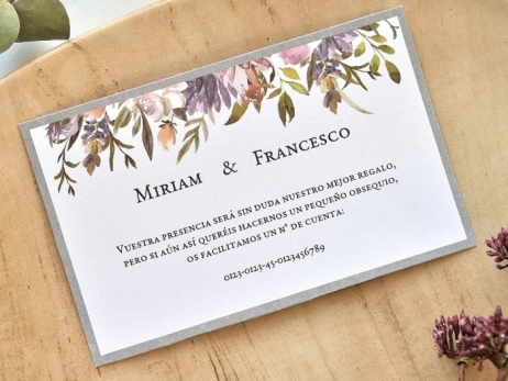 Invitación de boda - ROMANTICA FLORES  (E39765)