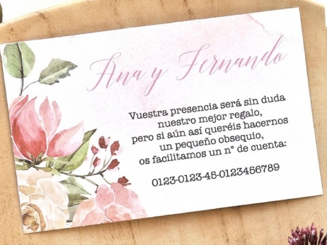 Invitación de boda - ROMANTICA FLORES  (E 39762)