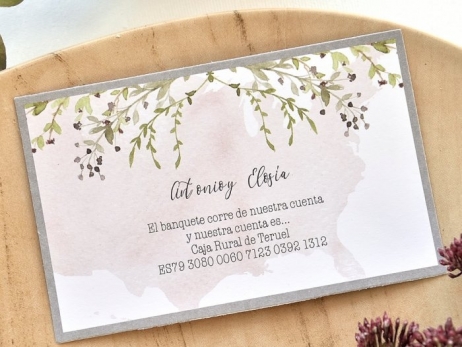 Invitación de boda - FLORES ROMANTICA   (E 39760)